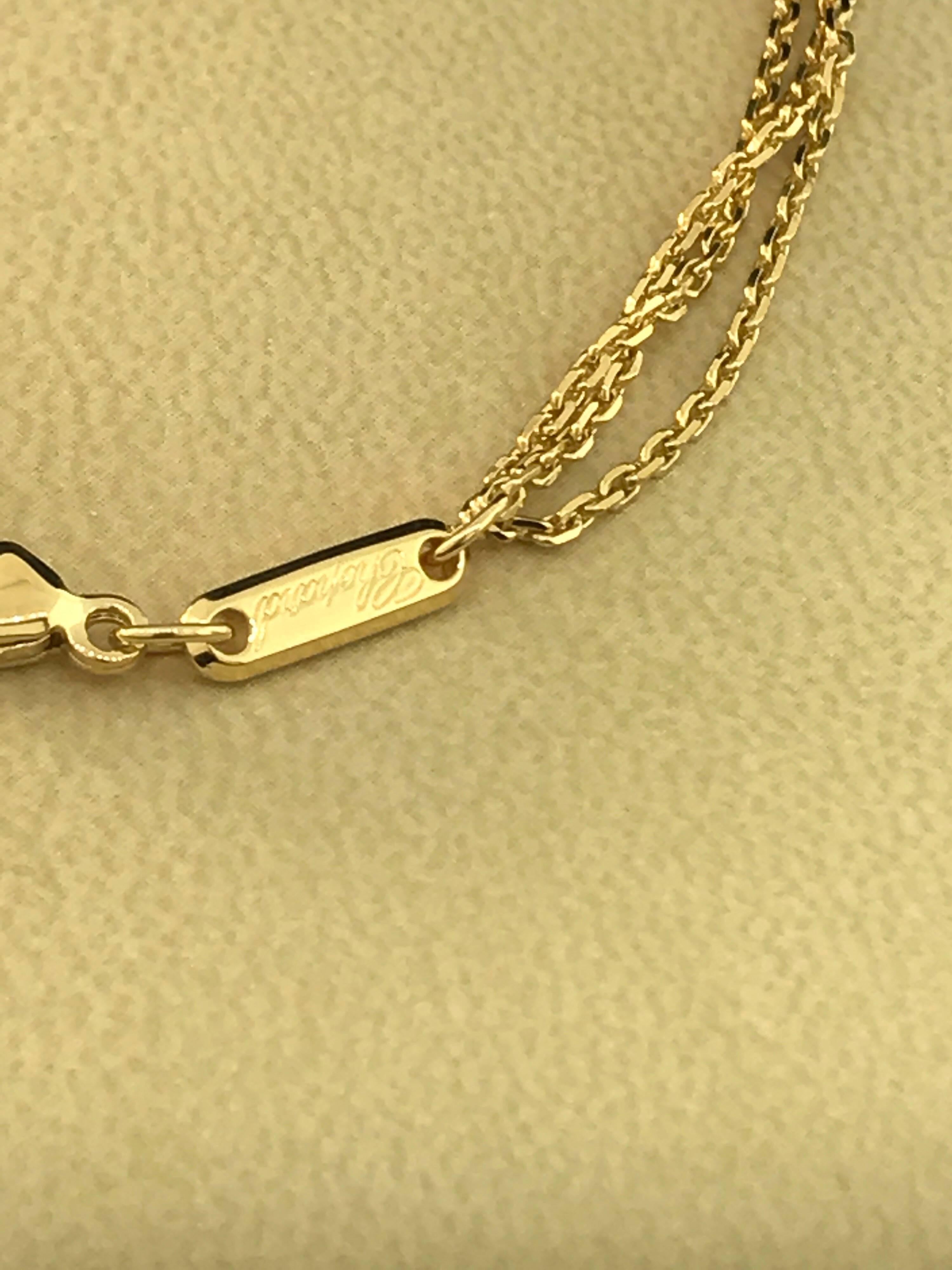 Chopard Copacabana 18 Karat Gold Full Diamond Heart Pendant Necklace Brand New For Sale 4