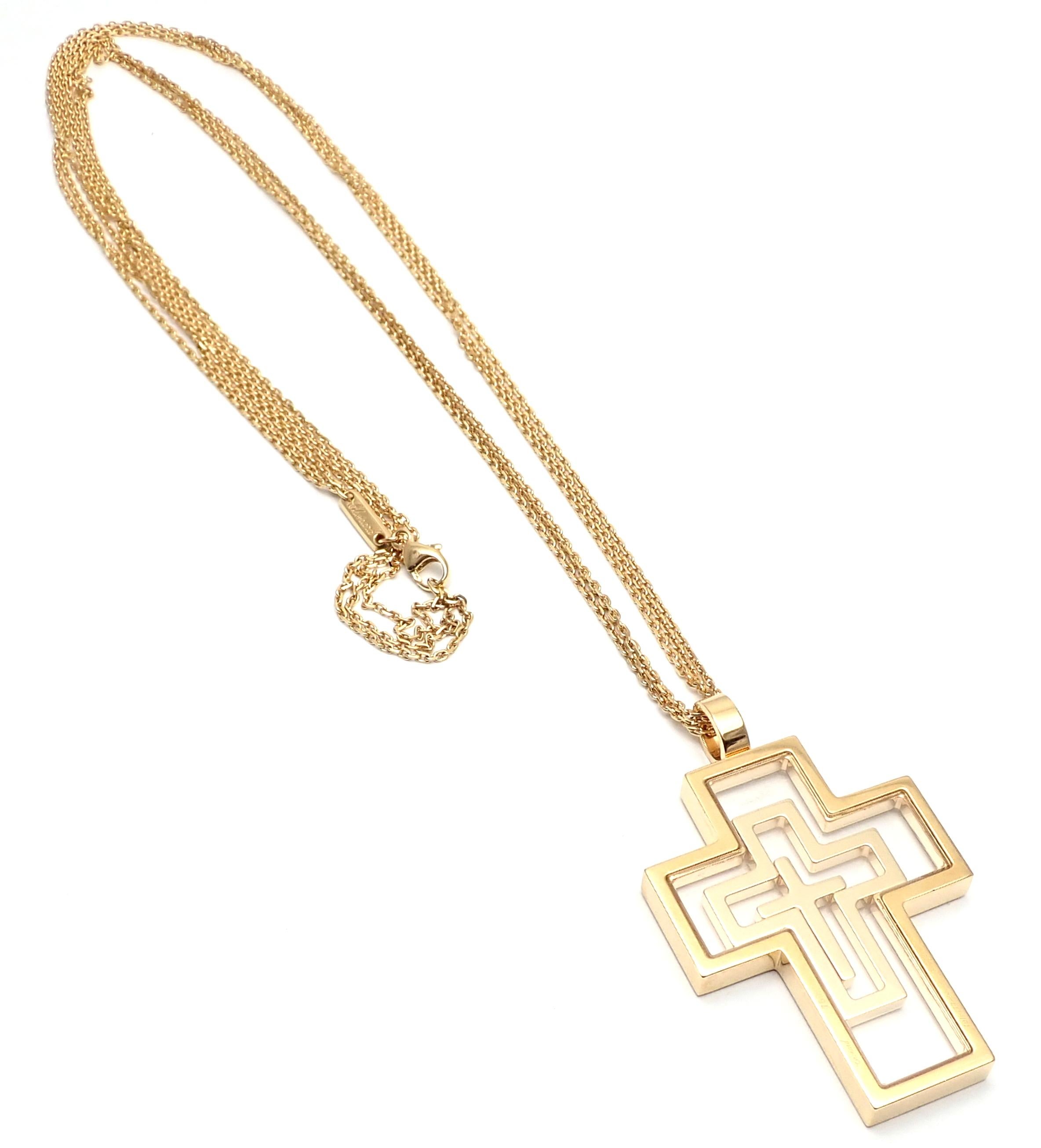 Chopard Cross Extra Large Yellow Gold Pendant Necklace 1