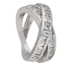 Chopard cross over diamond ring, French, circa 2001.
