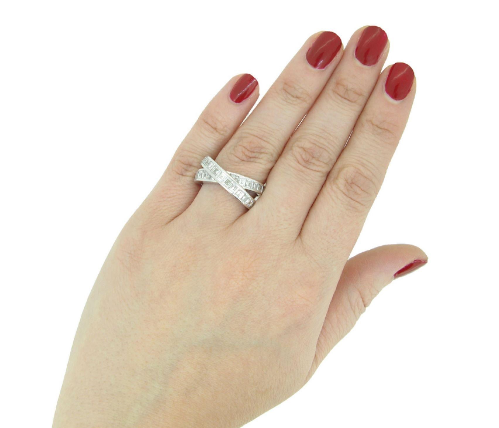 Bague à diamants croisés de Chopard, française, vers 2001. en vente 2