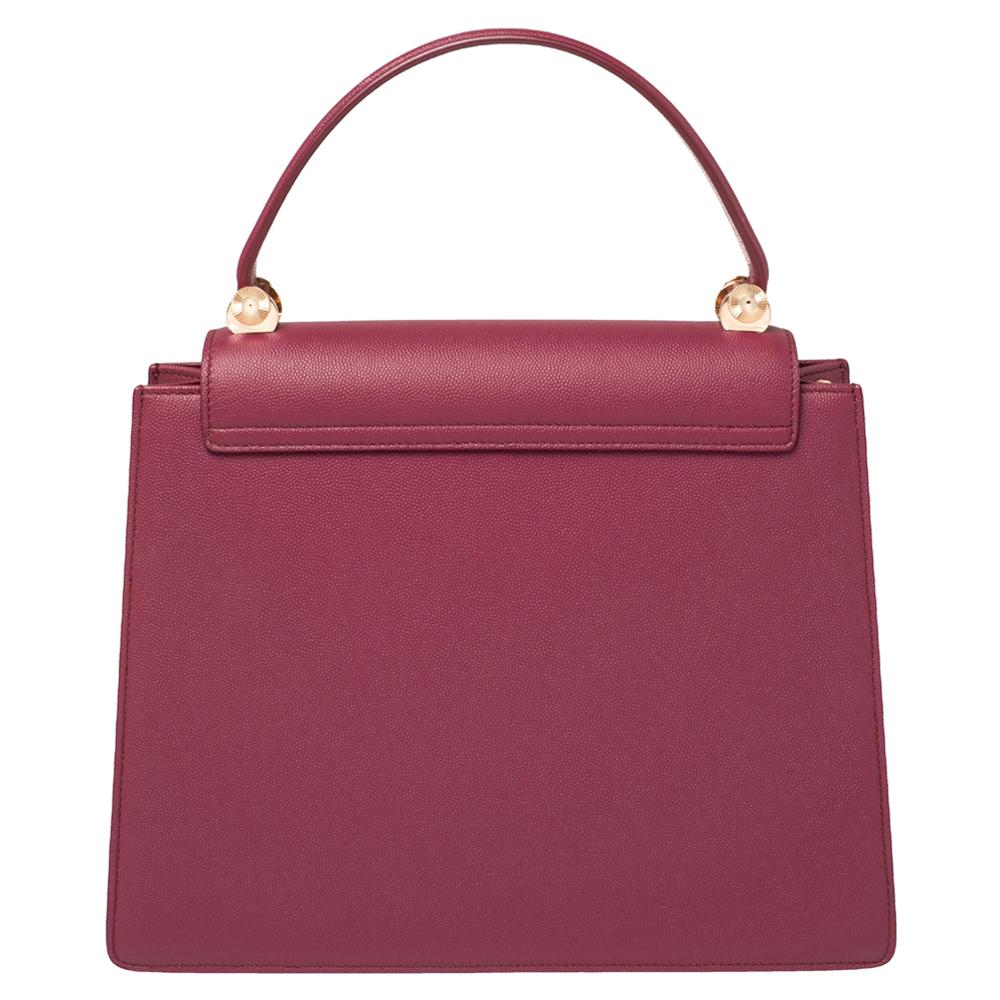 Chopard Dark Pink Leather Happy Lady Top Handle Bag In Excellent Condition In Dubai, Al Qouz 2