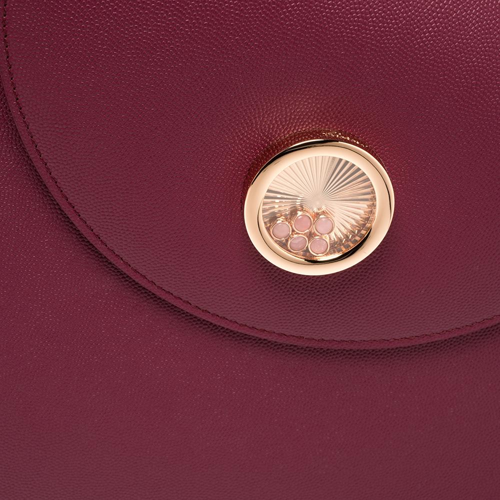 Chopard Dark Pink Leather Happy Lady Top Handle Bag 3