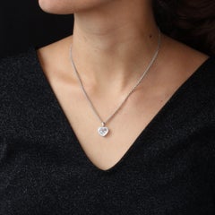 Chopard Diamond 18 Karat White Gold Happy Diamond Pendant Necklace