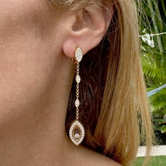 Chopard Diamond 18 Karat Yellow Gold Drop Dangle Modern Earrings.