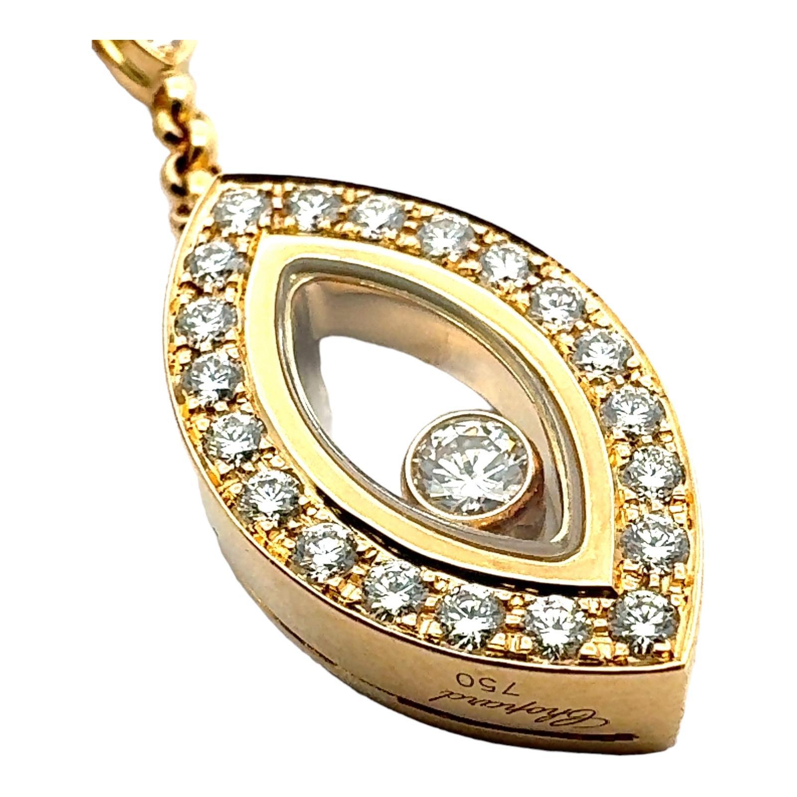 Chopard Diamond 18 Karat Yellow Gold Drop Dangle Modern Earrings. 2