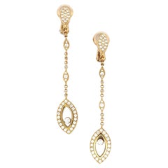 Chopard Diamond 18 Karat Yellow Gold Drop Dangle Modern Earrings.