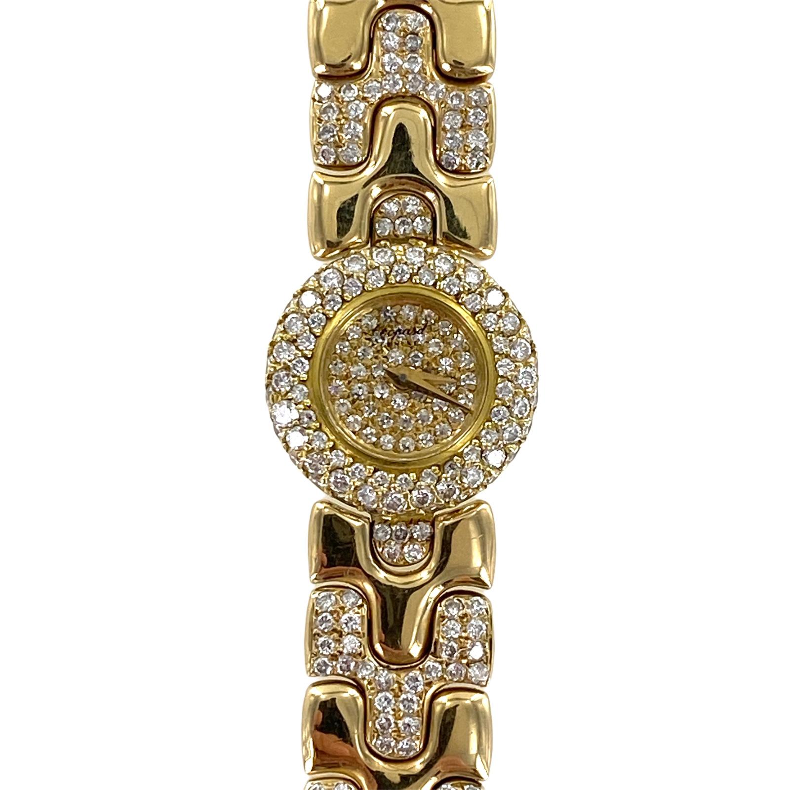 Chopard Diamond 18 Karat Yellow Gold Ladies Watch Gold Diamond Bracelet 1