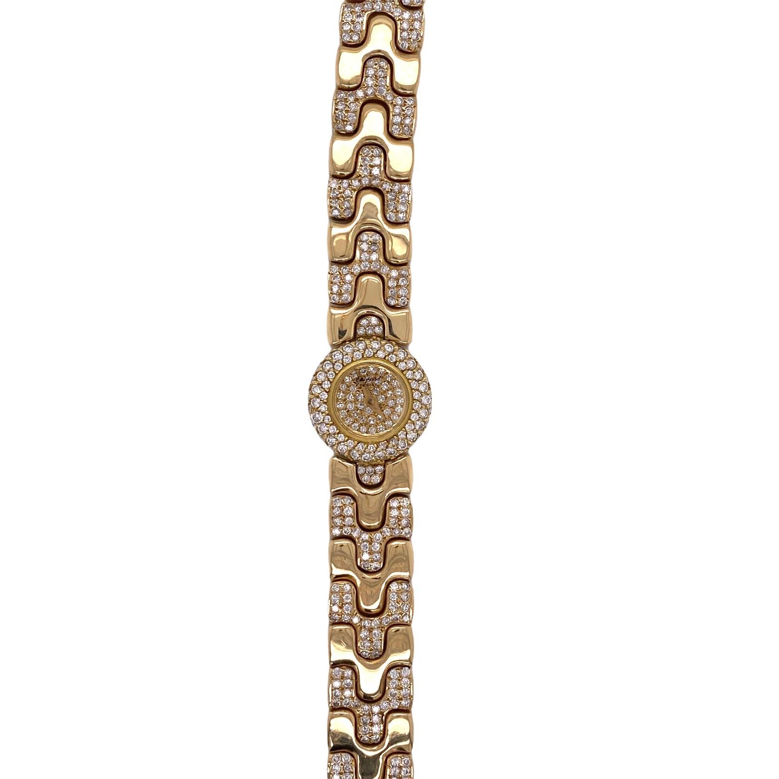 Chopard Diamond 18 Karat Yellow Gold Ladies Watch Gold Diamond Bracelet 2