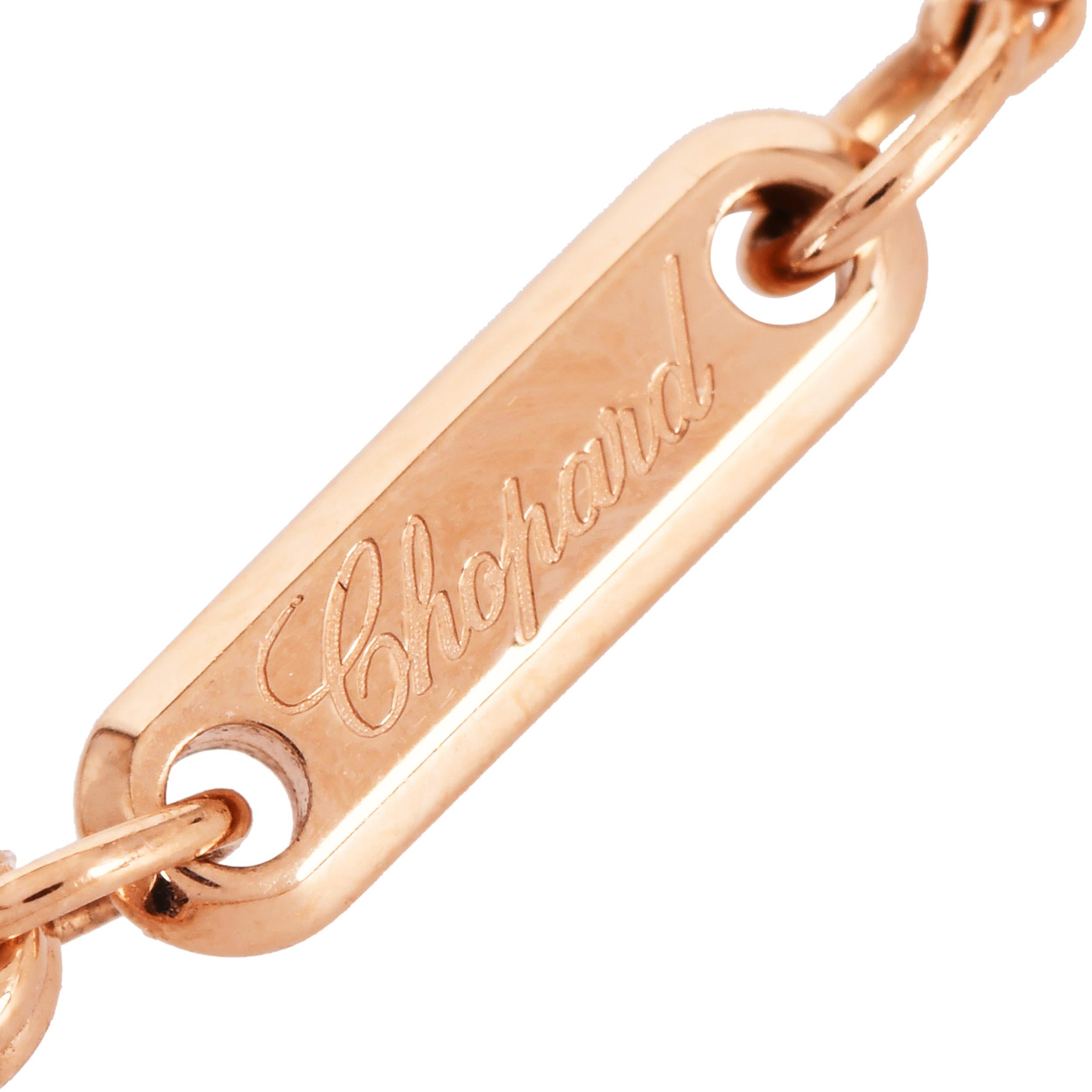 Collana circolare in oro rosa 18 carati con diamanti Chopard in vendita 5