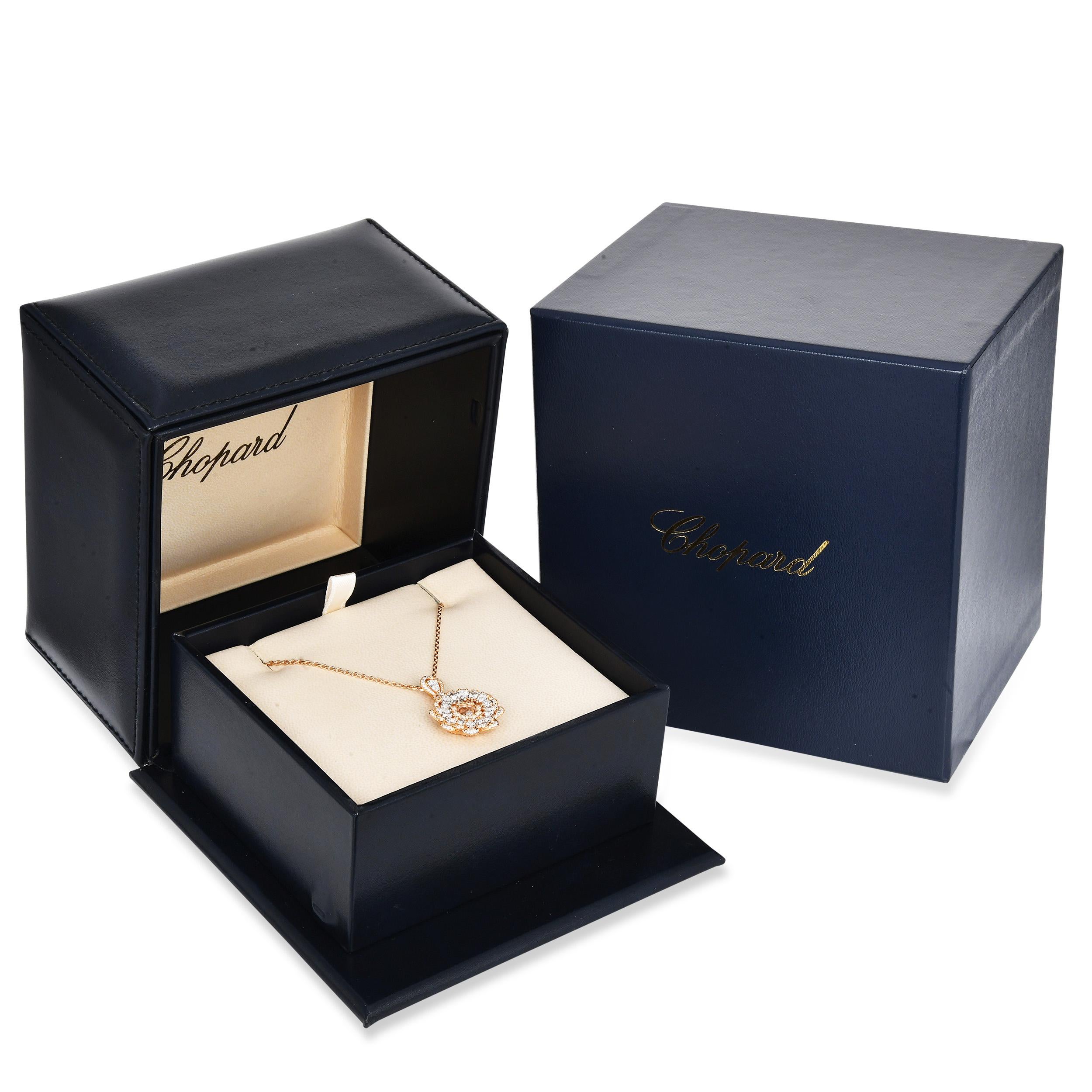 Collana circolare in oro rosa 18 carati con diamanti Chopard In condizioni ottime in vendita a Miami, FL