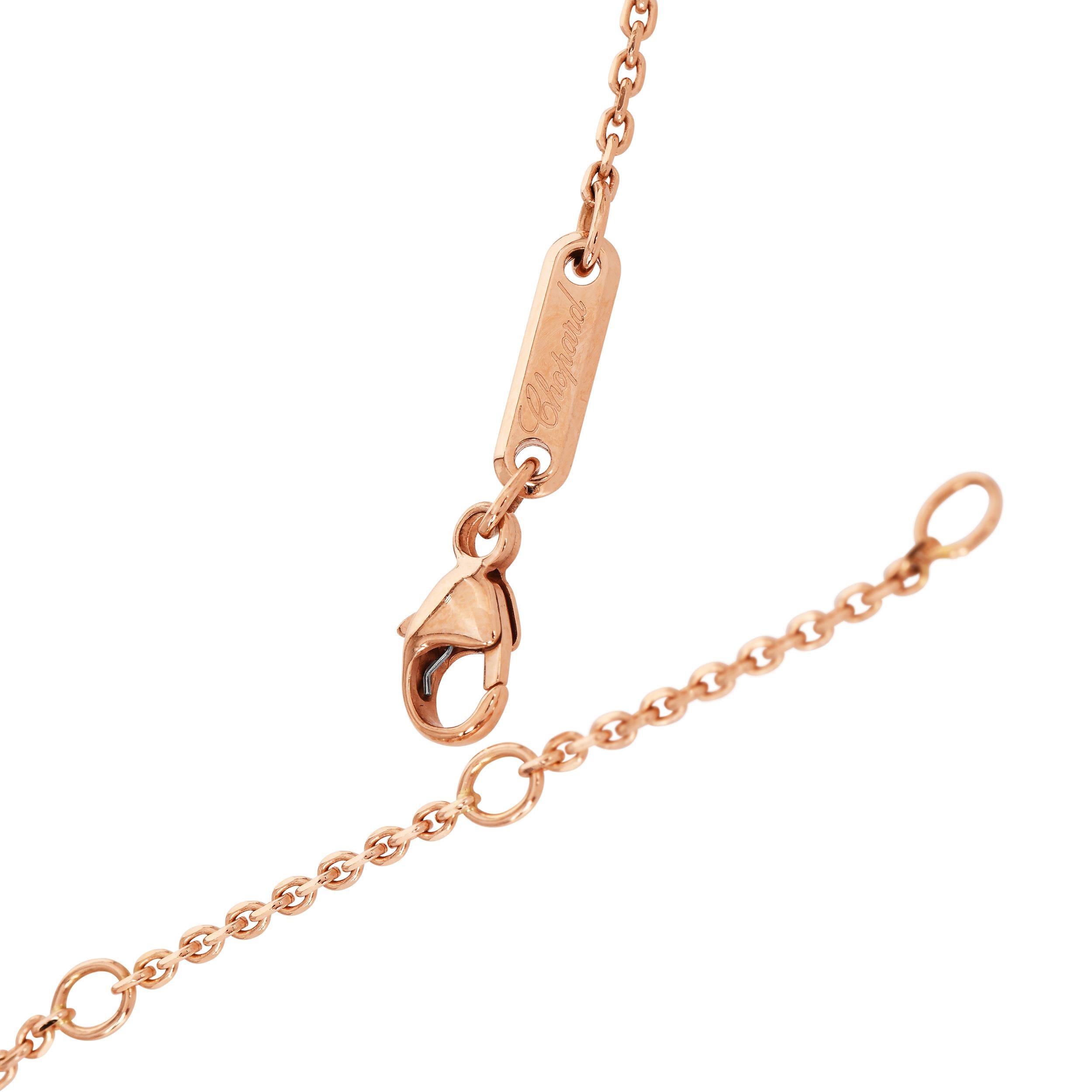 Collana circolare in oro rosa 18 carati con diamanti Chopard in vendita 2