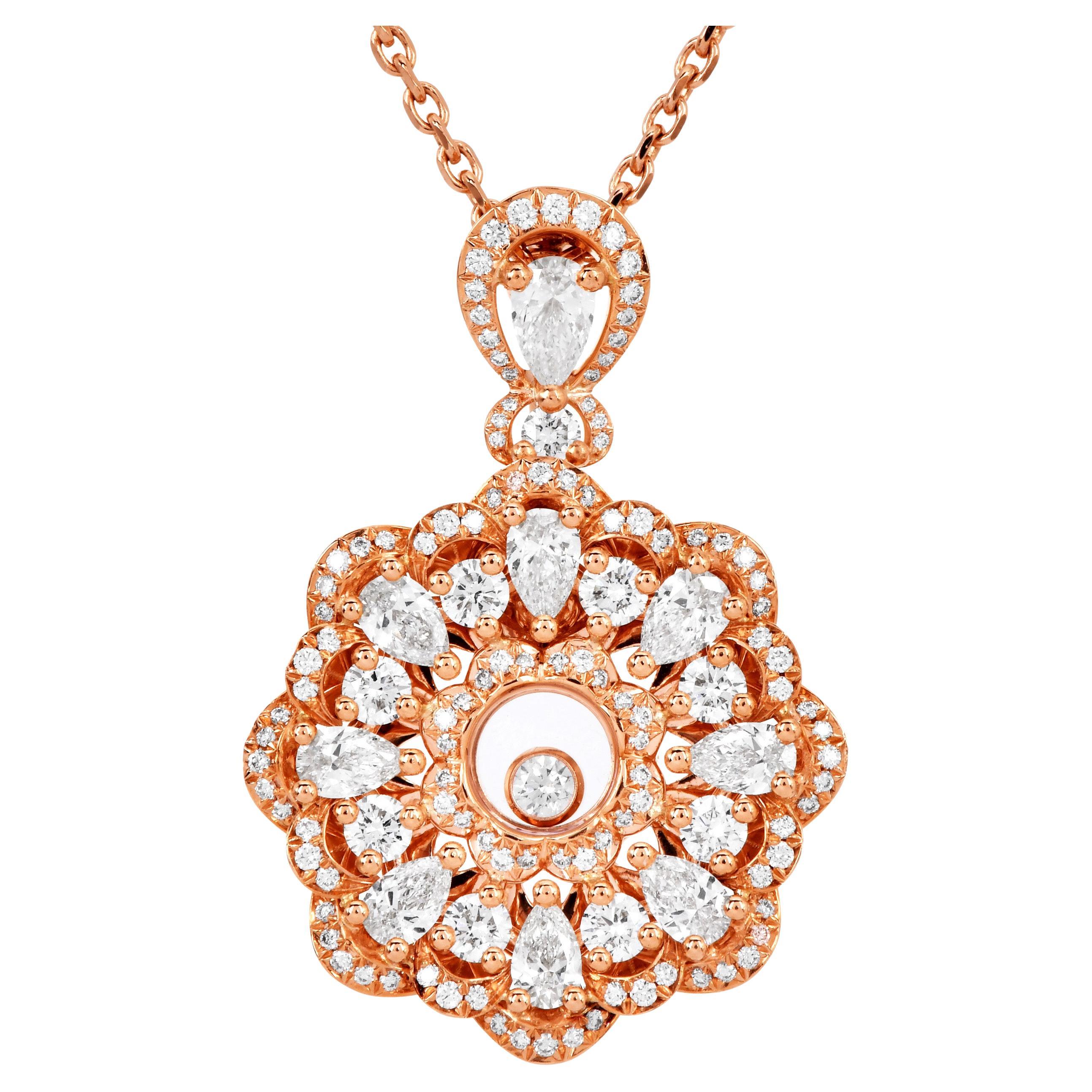 Collana circolare in oro rosa 18 carati con diamanti Chopard