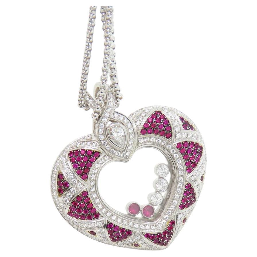 Round Cut Chopard Diamond 18K White Gold Choker Necklace For Sale