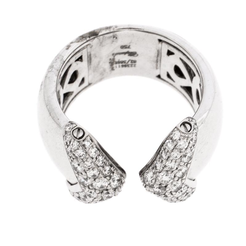 Contemporary Chopard Diamond 18k White Gold Ring Size 54.5