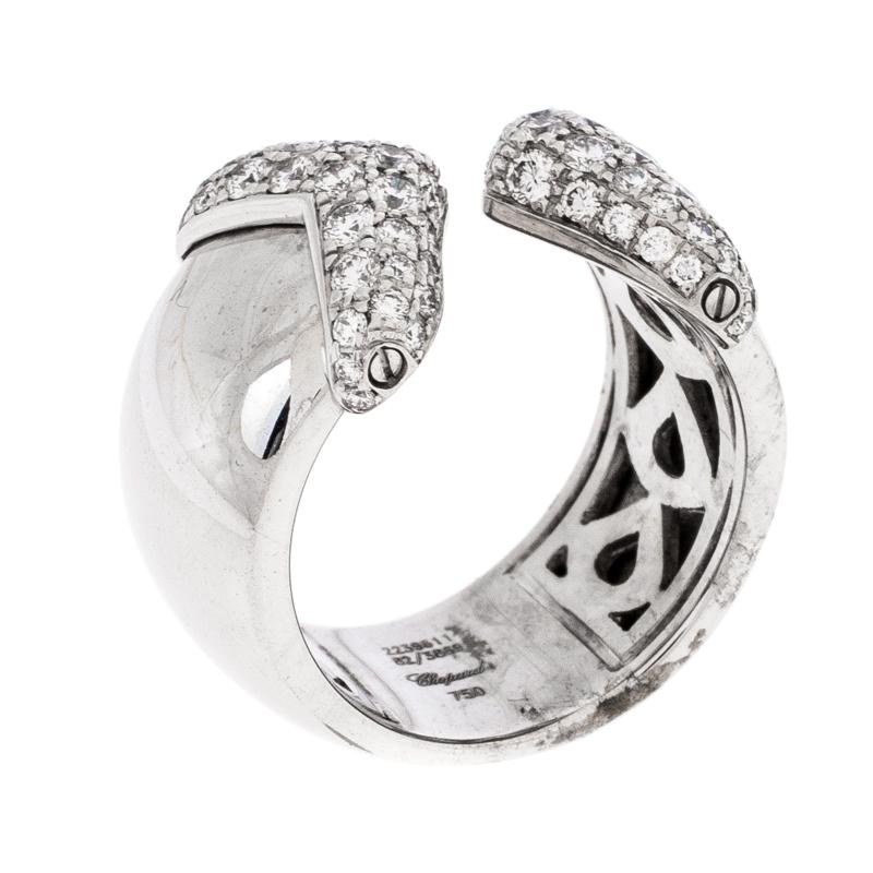 Chopard Diamond 18k White Gold Ring Size 54.5 1