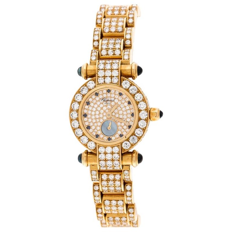 Chopard Diamond 18k Yellow Gold Imperiale 39/3368-23 Women's Wristwatch ...
