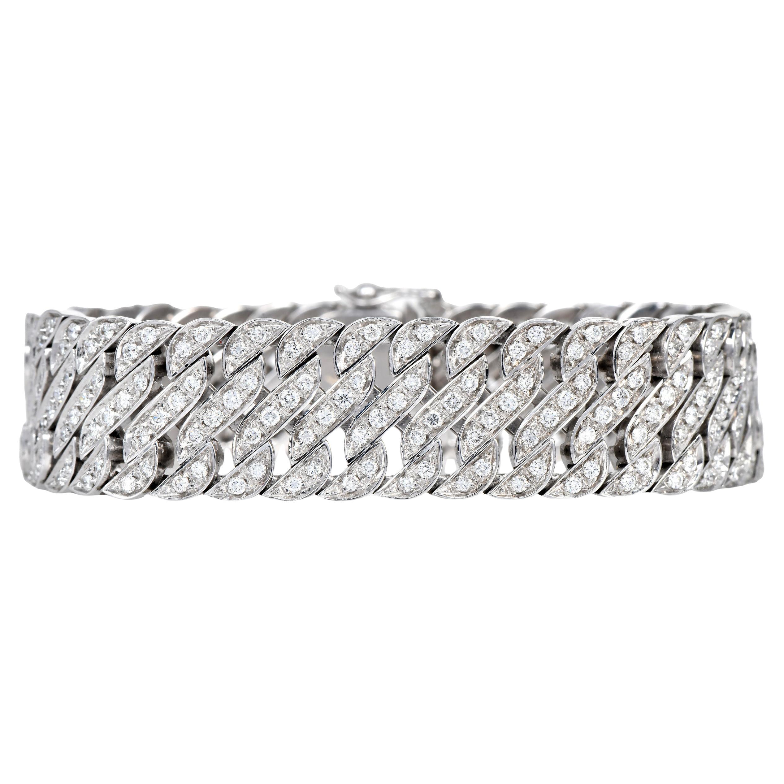 Chopard Diamante 8,40cts Pulsera Trenzada Oro Blanco 18K en venta