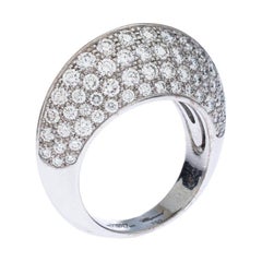 Chopard Diamond Brown Diamond 18K White Gold Knife Edge Cocktail Ring Size 54.5