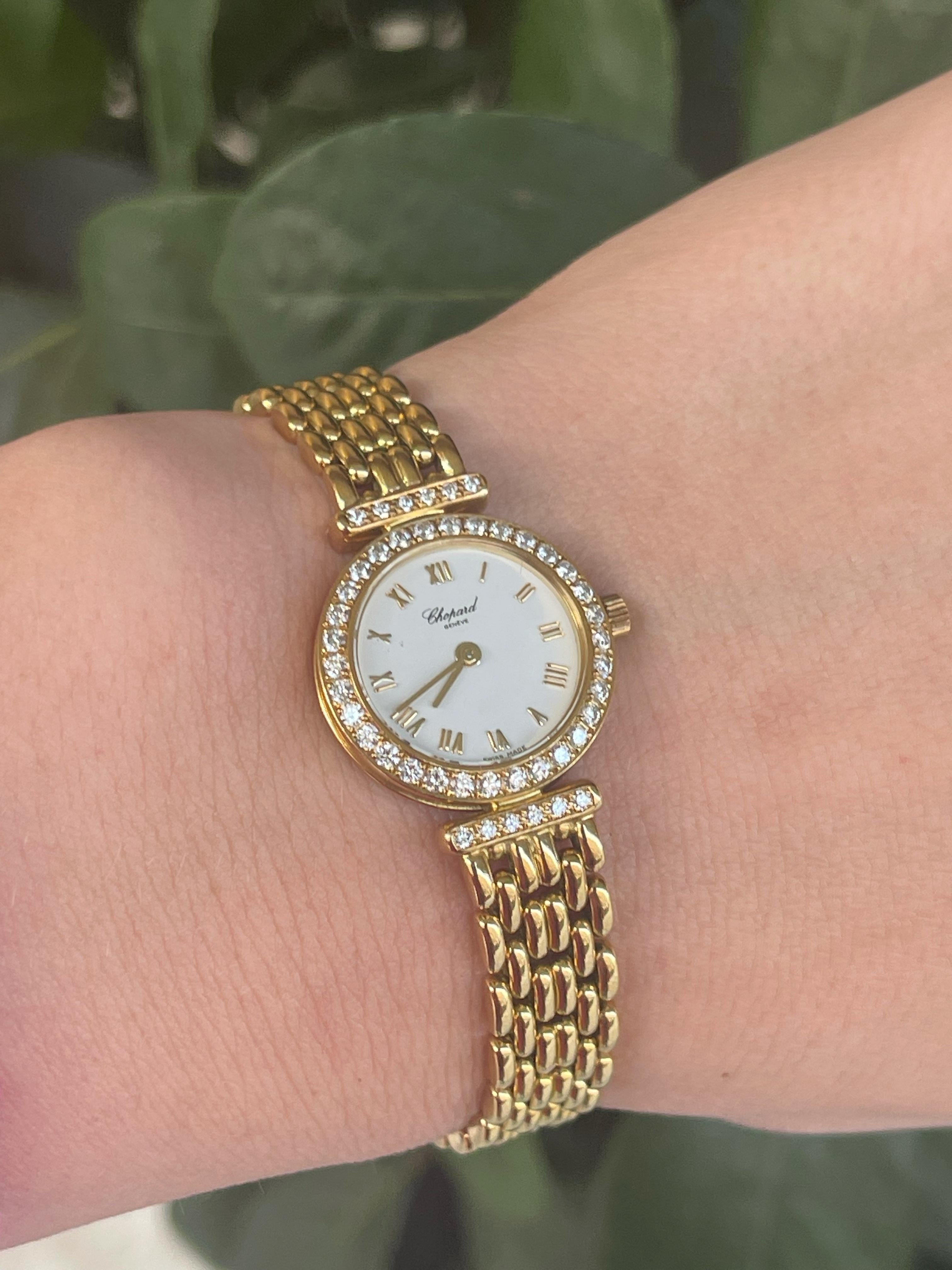 Chopard Diamond Classic Lady Watch 18 Karat Yellow Gold In Excellent Condition In Geneva, CH