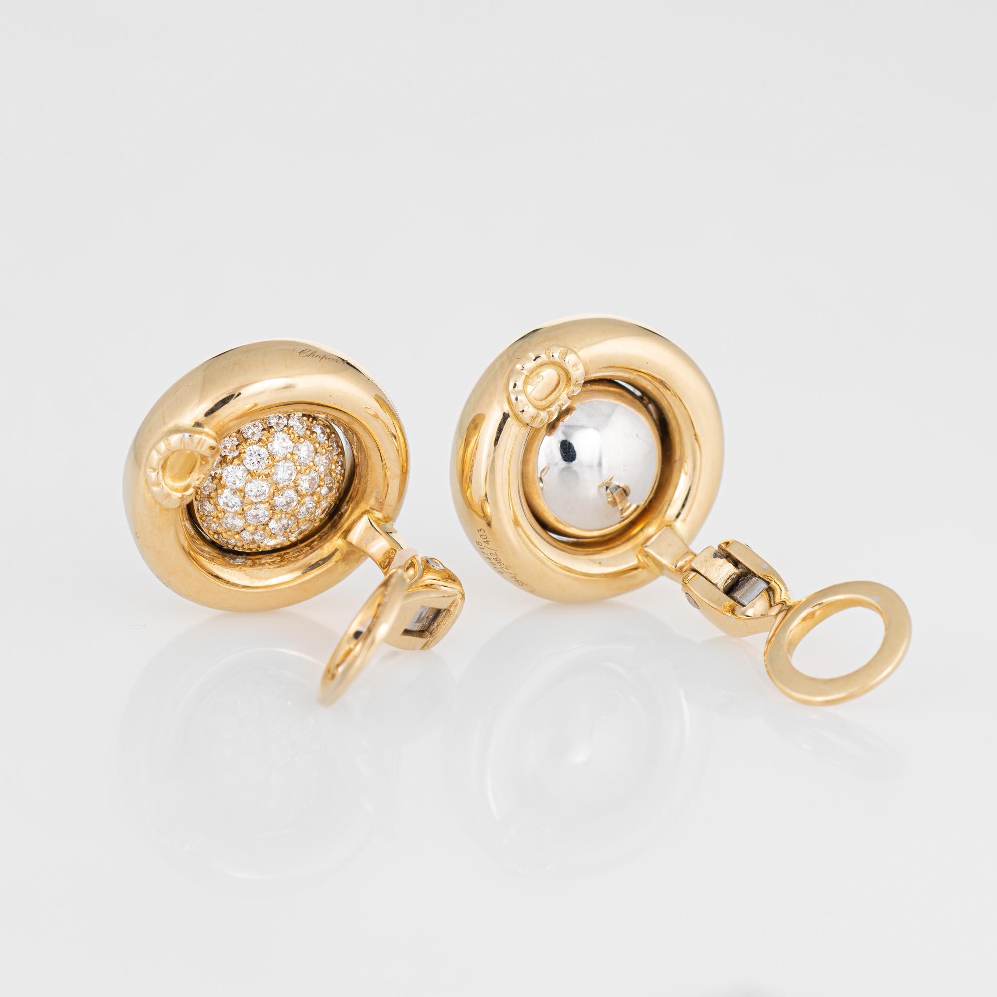 Chopard-Diamant-Ohrringe, abnehmbar, Tag und Nacht, 18 Karat Gelbgold, Nachlassschmuck (Moderne) im Angebot