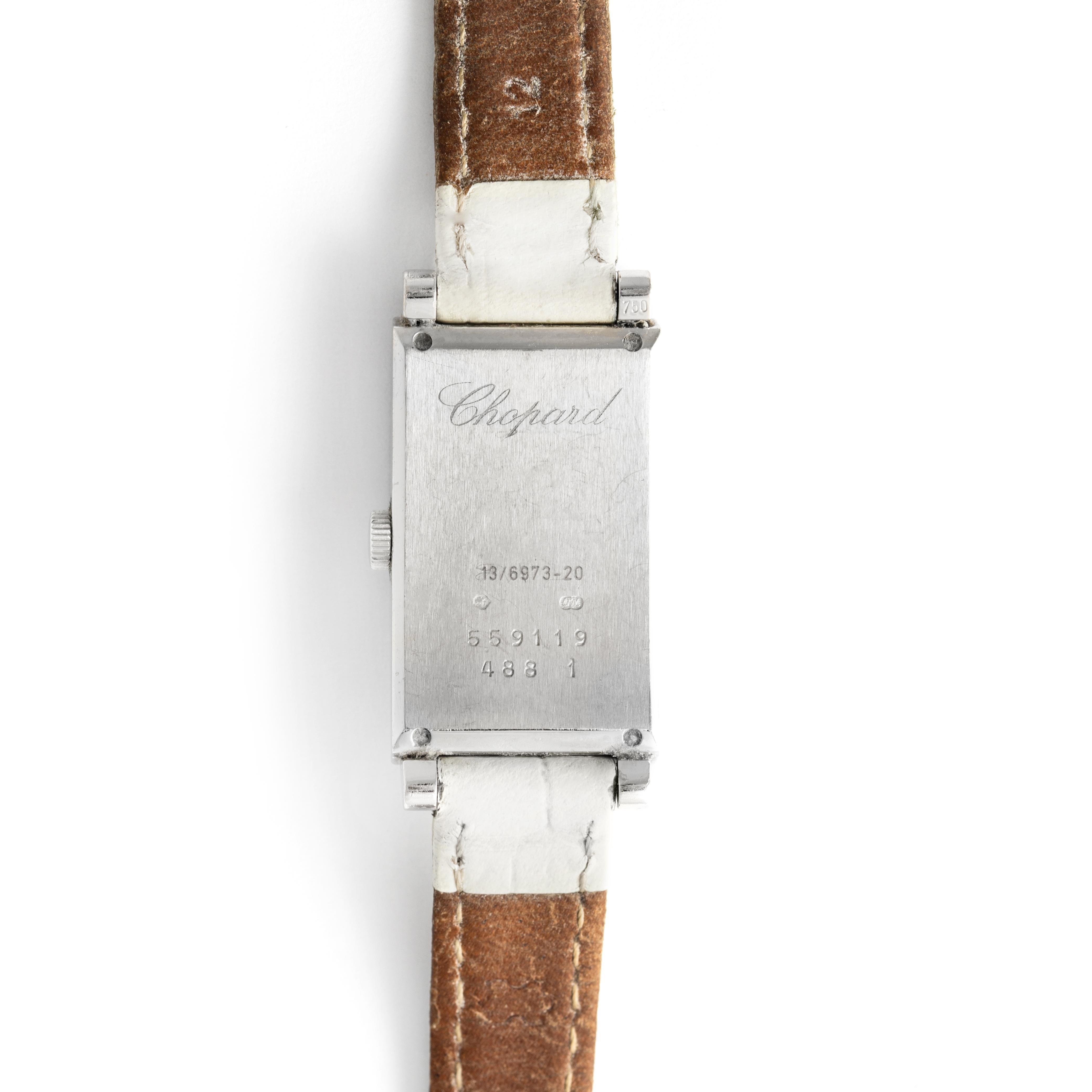 Art déco Chopard Montre-bracelet en or 18 carats et diamants en vente