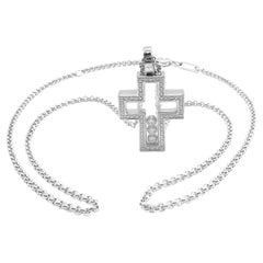 Chopard Collier pendentif croix Happy Cross en or blanc et diamants