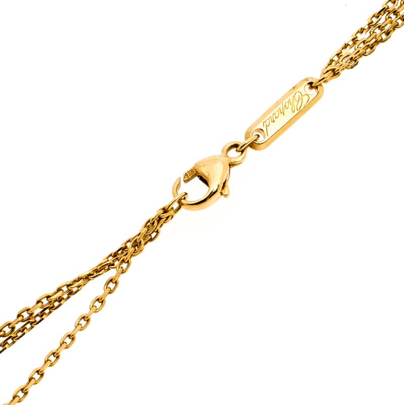 Chopard Diamond Heart 18k Yellow Gold Pendant Necklace In Excellent Condition In Dubai, Al Qouz 2