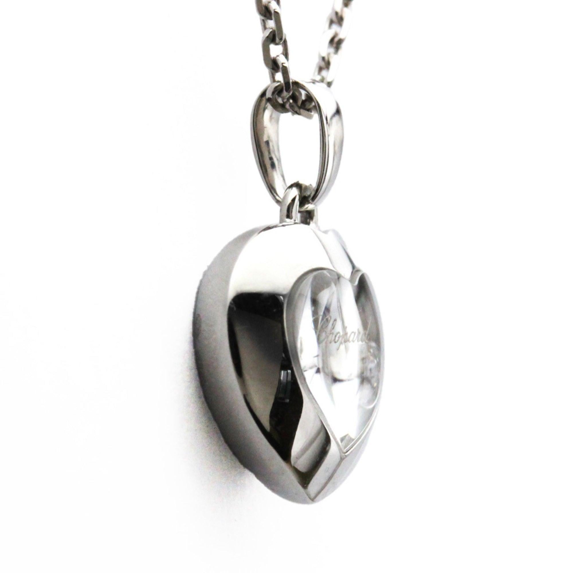 Heart Cut Chopard Diamond Heart Necklace in 18K White Gold For Sale