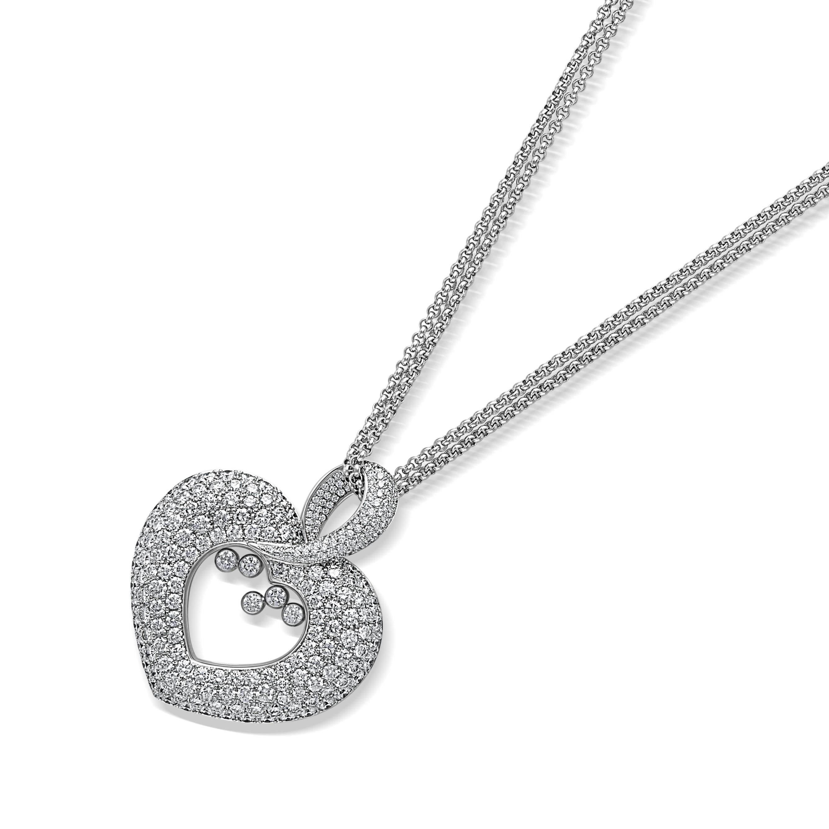 Taglio brillante Collana Chopard con ciondolo a cuore con diamanti 
