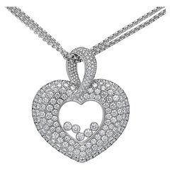 Chopard Diamond Heart Pendant Necklace ‘Happy Diamonds’ 10 CTTW in 18K Gold