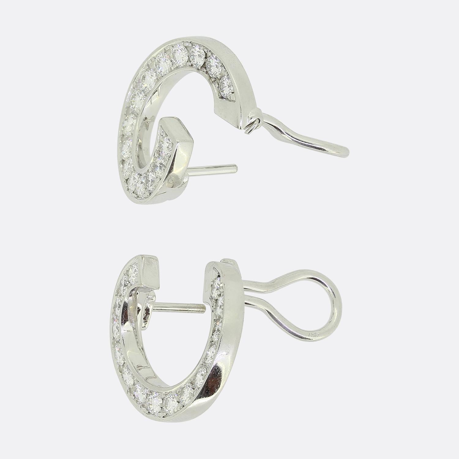 Orecchini a cerchio con diamanti Chopard In condizioni ottime in vendita a London, GB