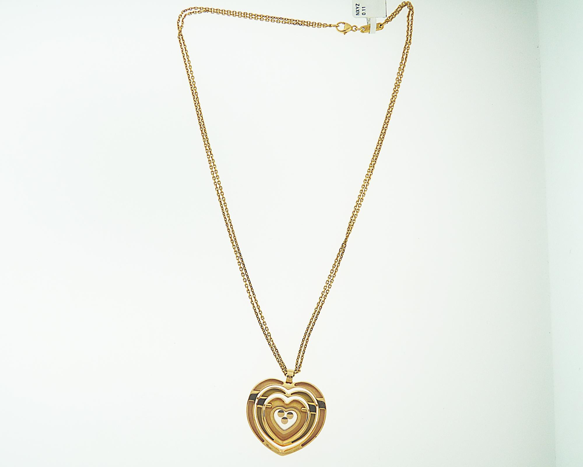 Contemporary Chopard Diamond Pendant Necklace in 18 Karat Yellow Gold