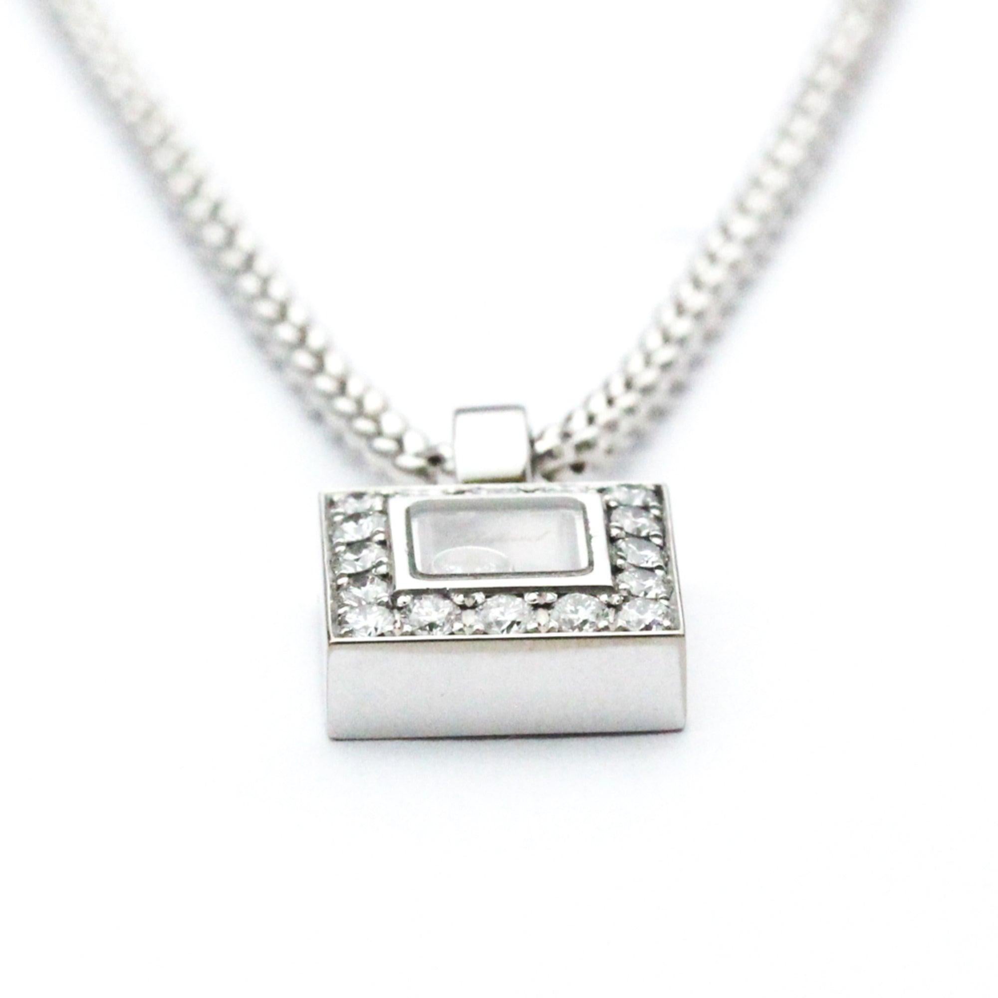 Women's or Men's Chopard Diamond Pendant Necklace in 18K White Gold For Sale