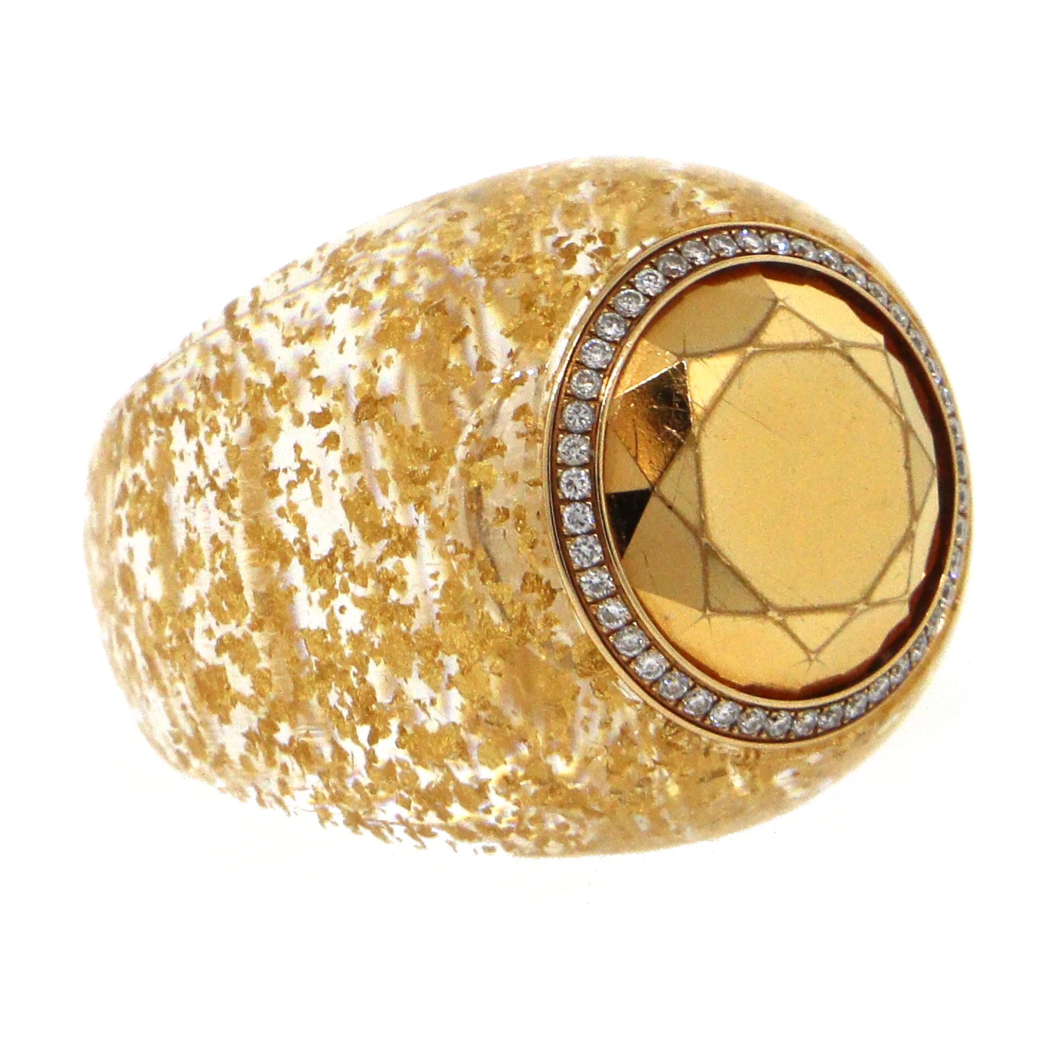 Chopard Diamond Resin Ring - Golden Diamond Collection In Good Condition For Sale In New York, NY