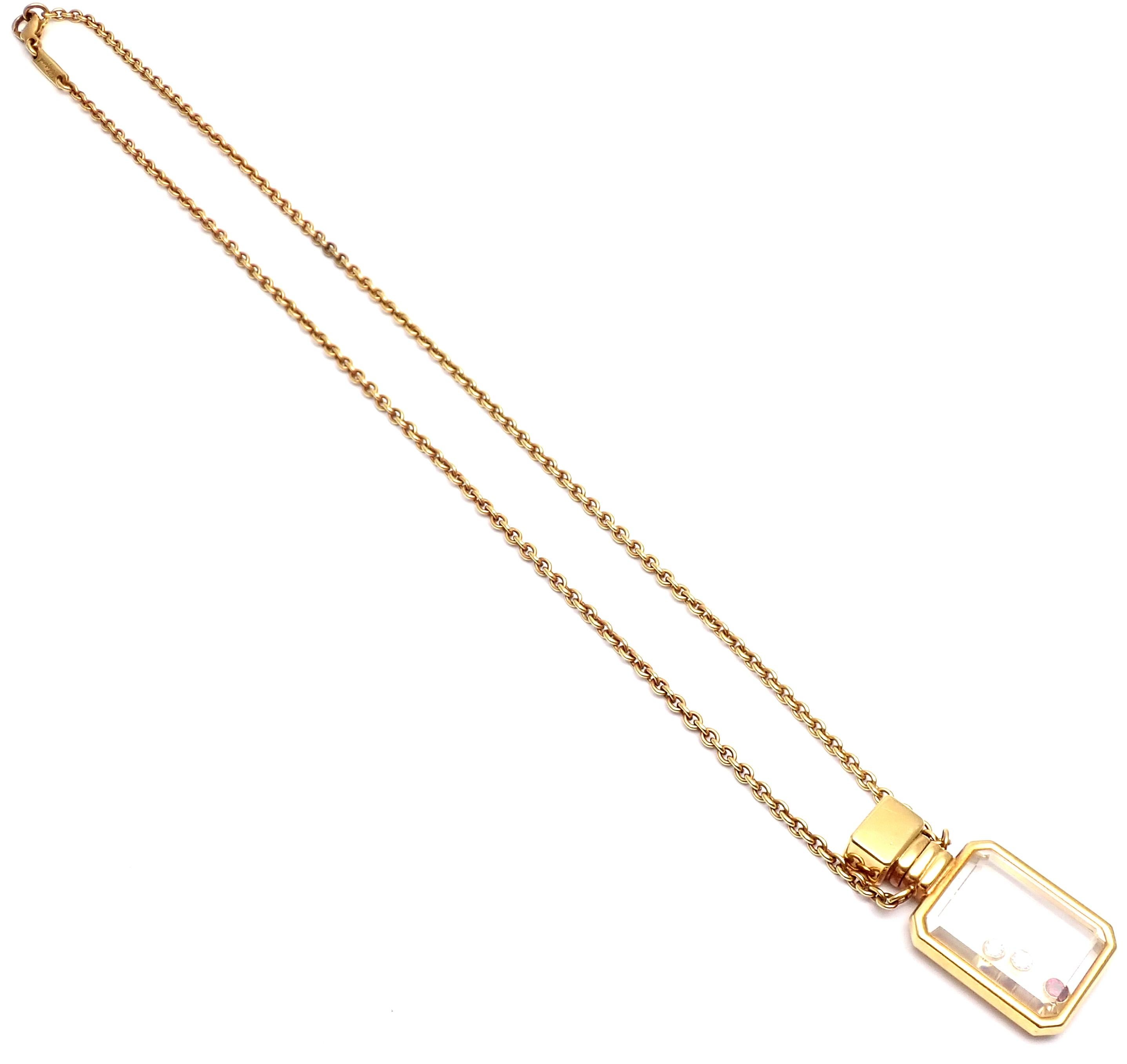 Chopard Diamond Ruby Happy Bottle Yellow Gold Pendant Necklace 3