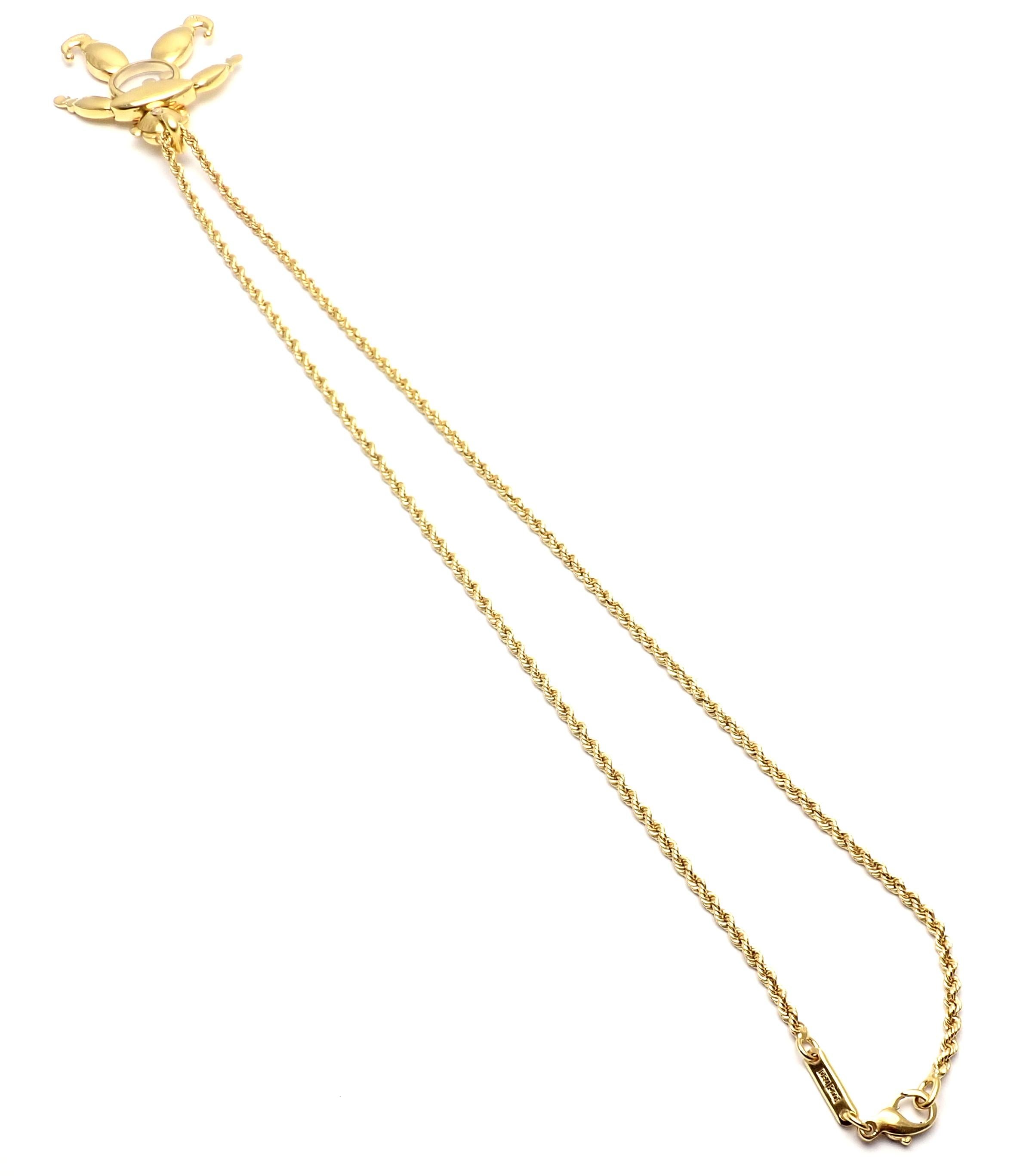 Chopard Diamond Ruby Sapphire Emerald Happy Clown Yellow Gold Pendant Necklace 2