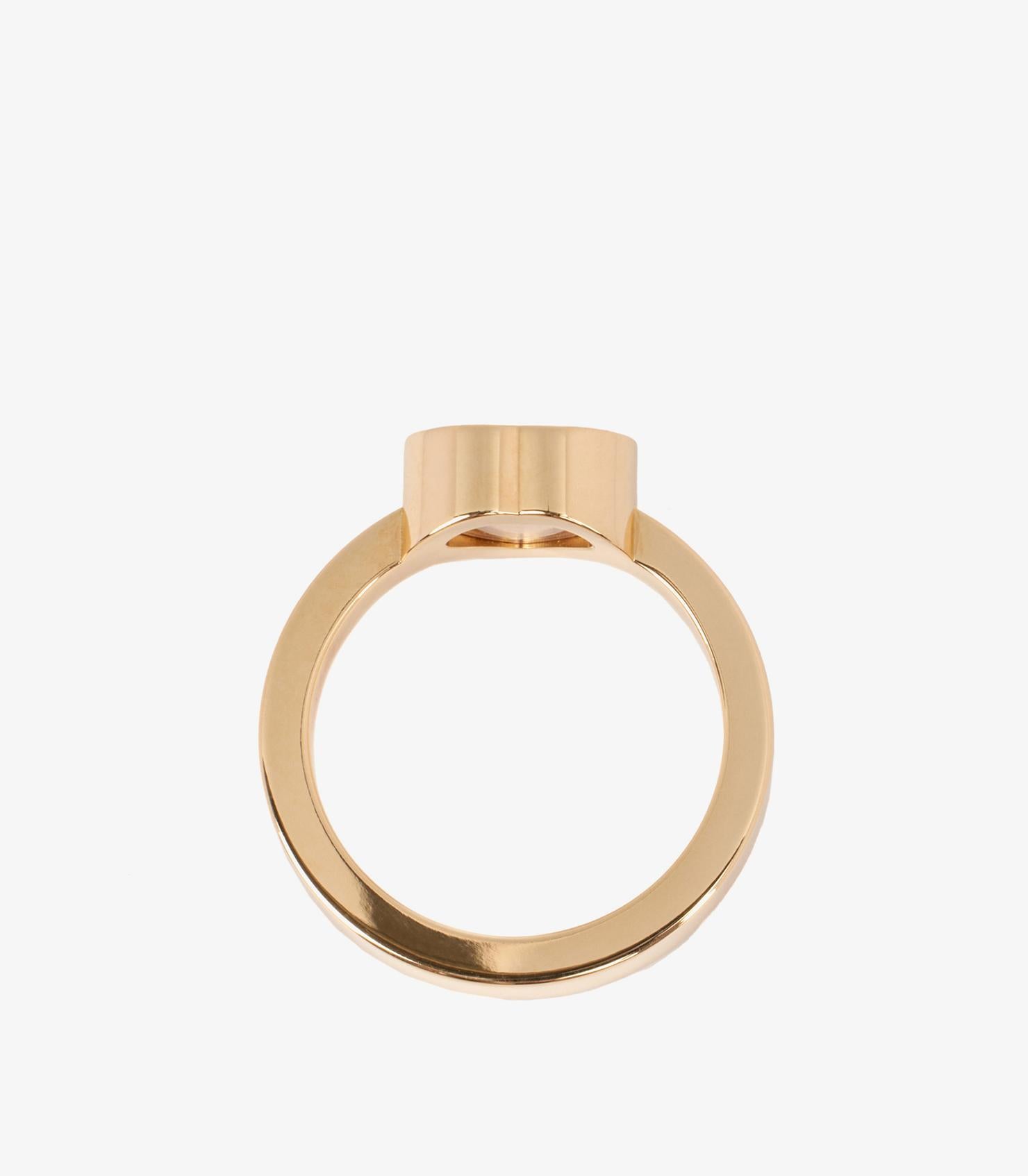 Women's Chopard Diamond Set 18 Carat Yellow Gold Heart Design Happy Diamonds Ring
