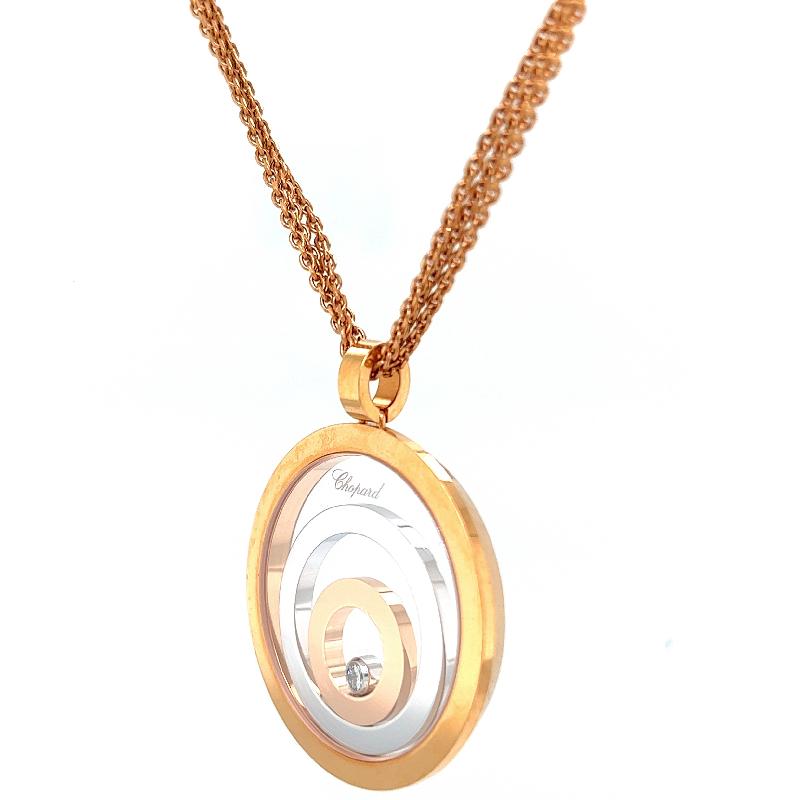 Women's or Men's Chopard Diamond Swiss 18K Tri Color Gold Happy Spirit Floating Necklace