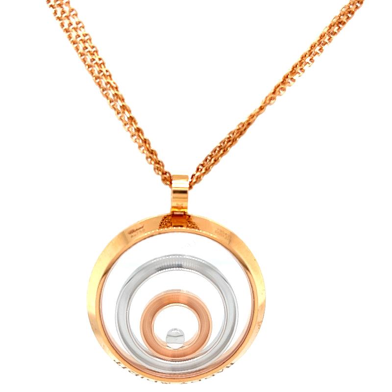 Chopard Diamond Swiss 18K Tri Color Gold Happy Spirit Floating Necklace 1