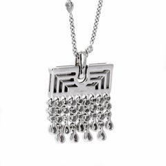 Chopard - Collana con ciondolo Sautoir in oro bianco 18 carati con diamante e nappina