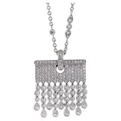 Chopard - Sautoir en or blanc 18 carats avec pampille et diamants