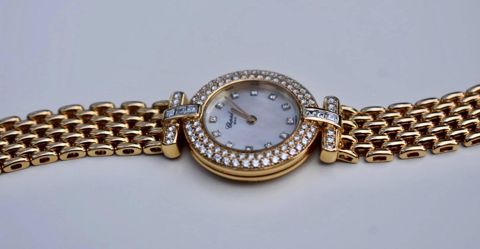 Chopard Ladies Yellow Gold Diamond Quartz Wristwatch For Sale 1