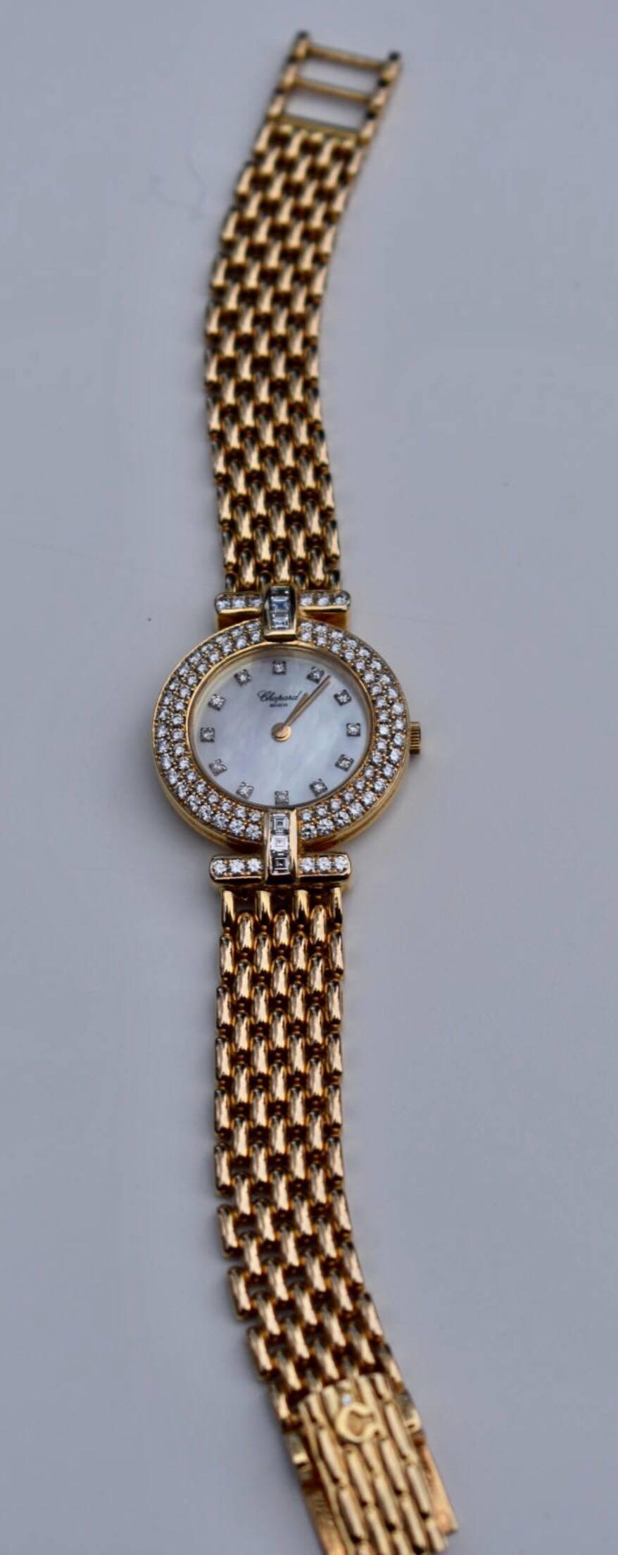 Chopard Ladies Yellow Gold Diamond Quartz Wristwatch For Sale 3