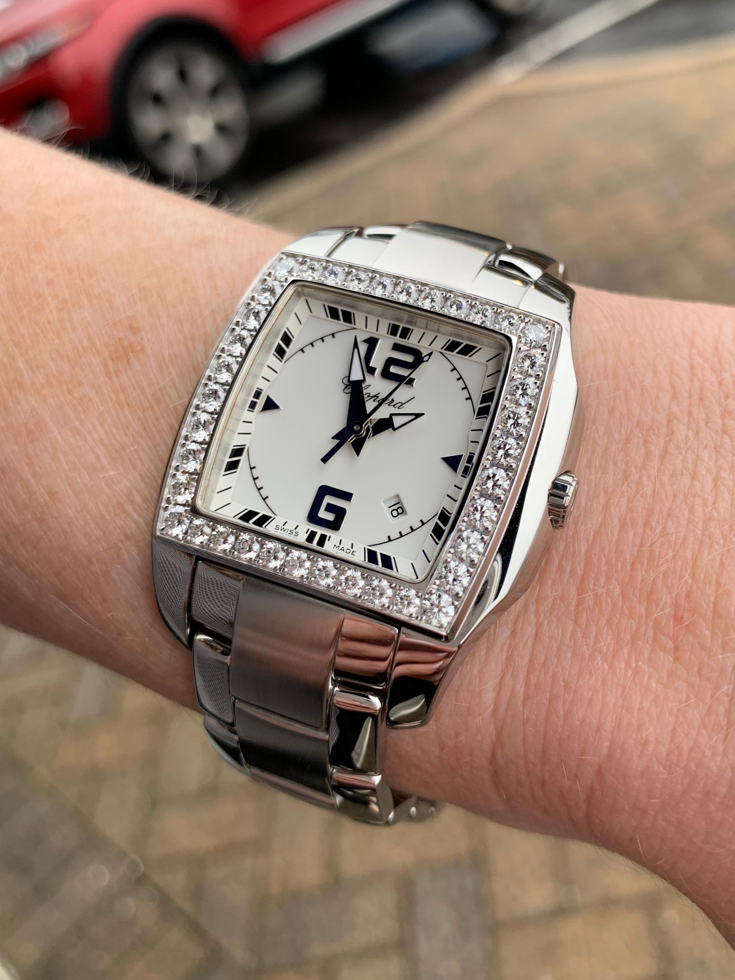 Contemporary Chopard Diamond White Dial Two O Ten Watch For Sale