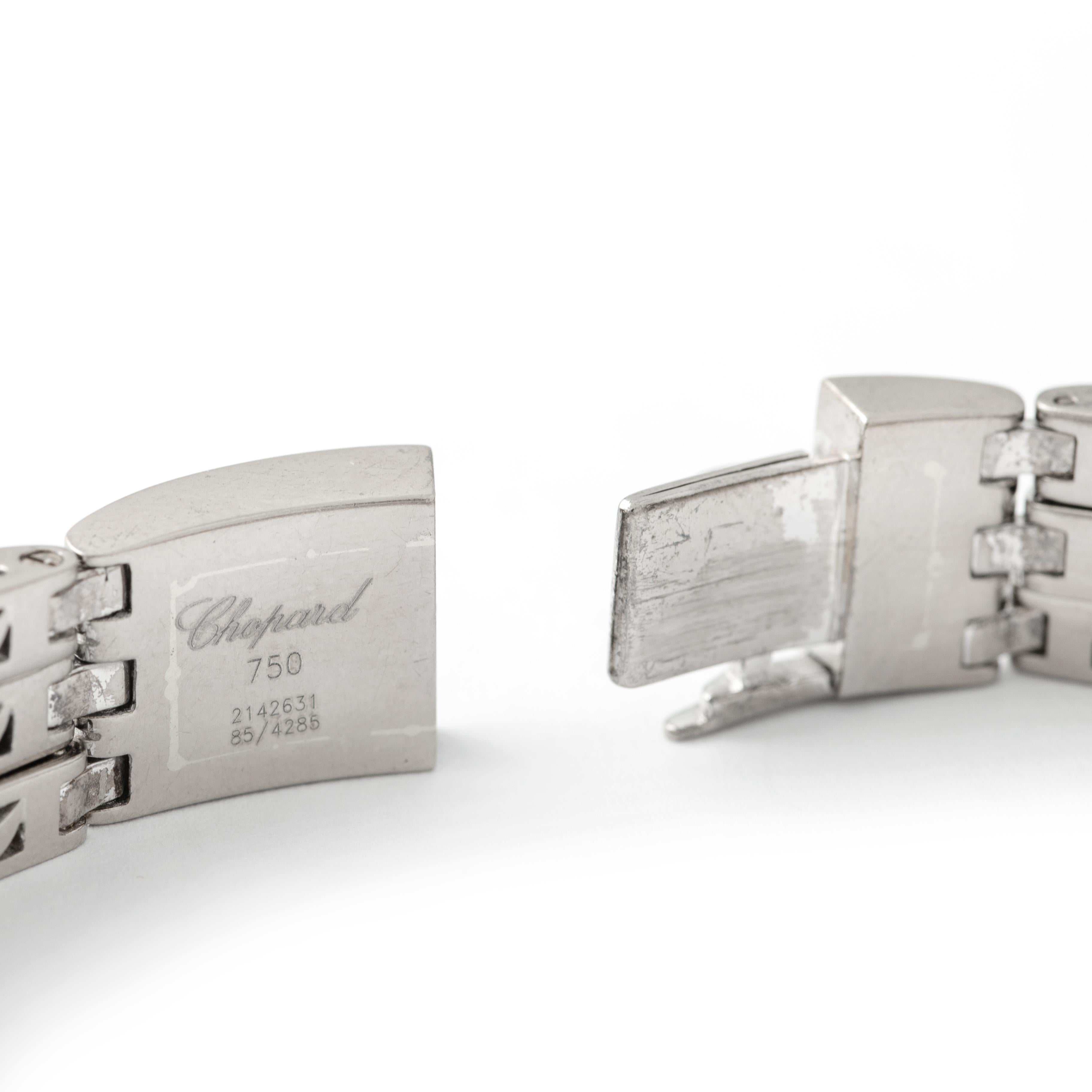 Women's or Men's Chopard Diamond White Gold 18K Bracelet For Sale