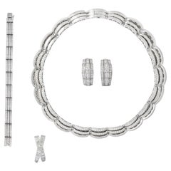Chopard Diamond White Gold 18K Full Set Necklace Bracelet Ring Earrings