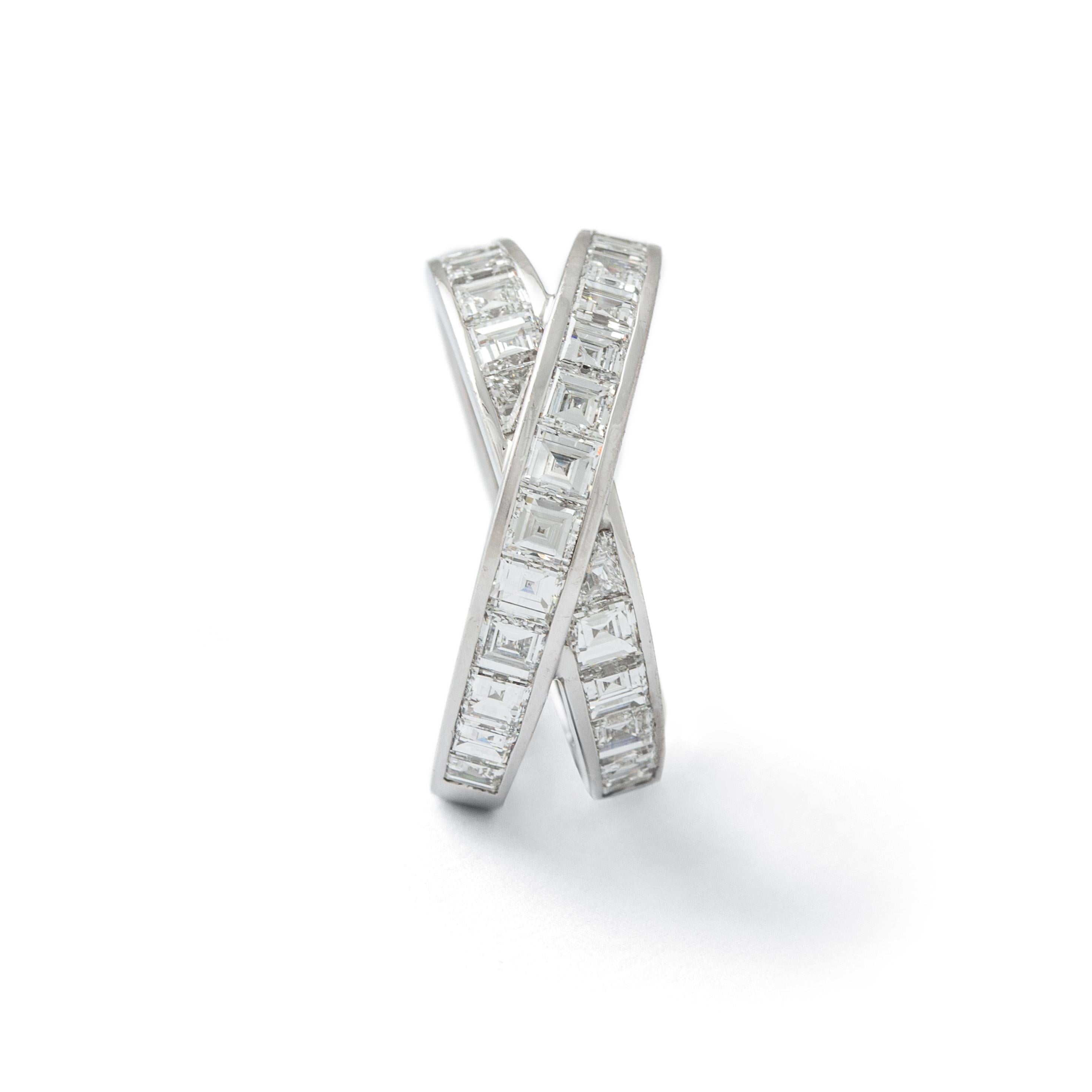 Baguette Cut Chopard Diamond White Gold 18K Ring For Sale
