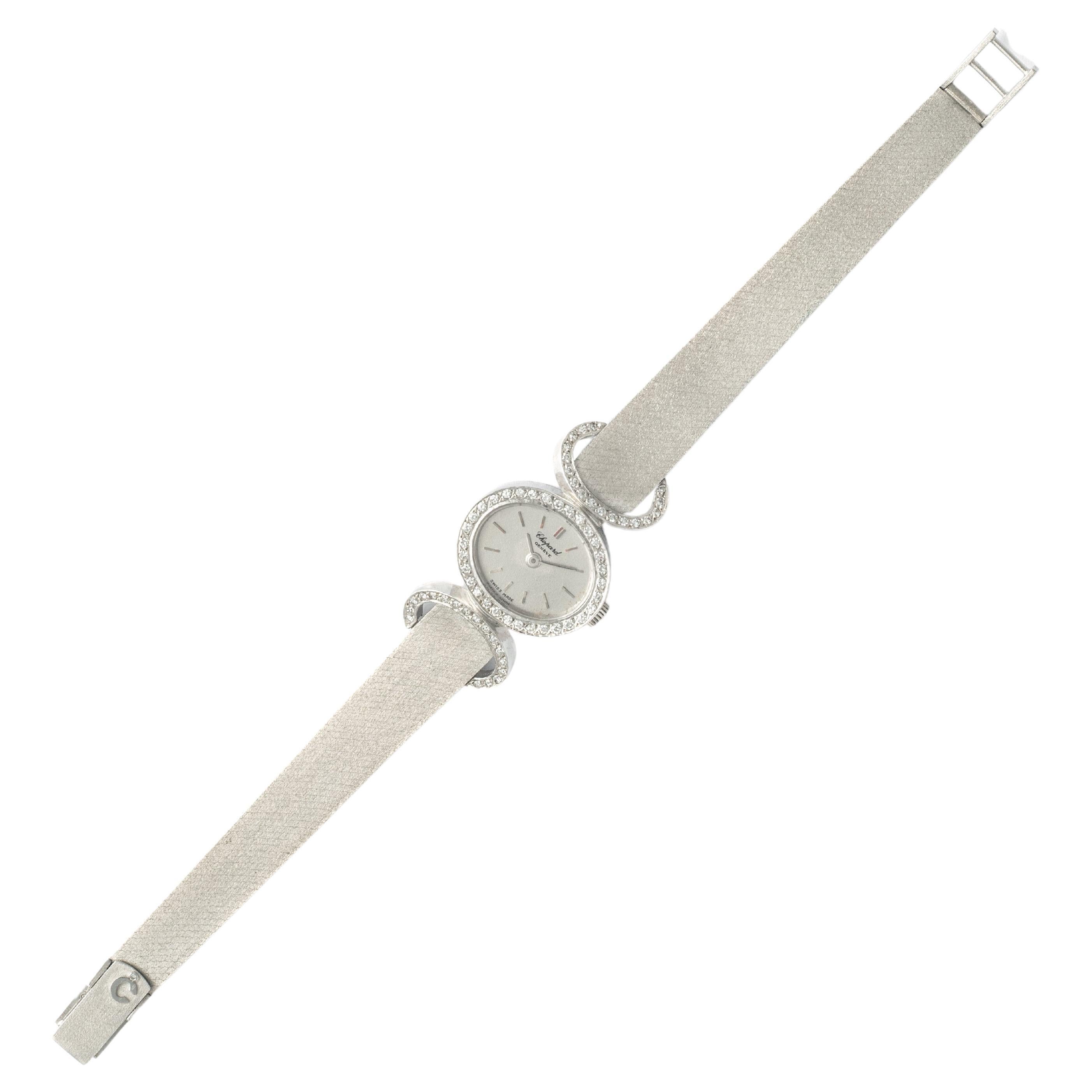 Chopard Diamond White Gold 18K Wristwatch 1970S For Sale