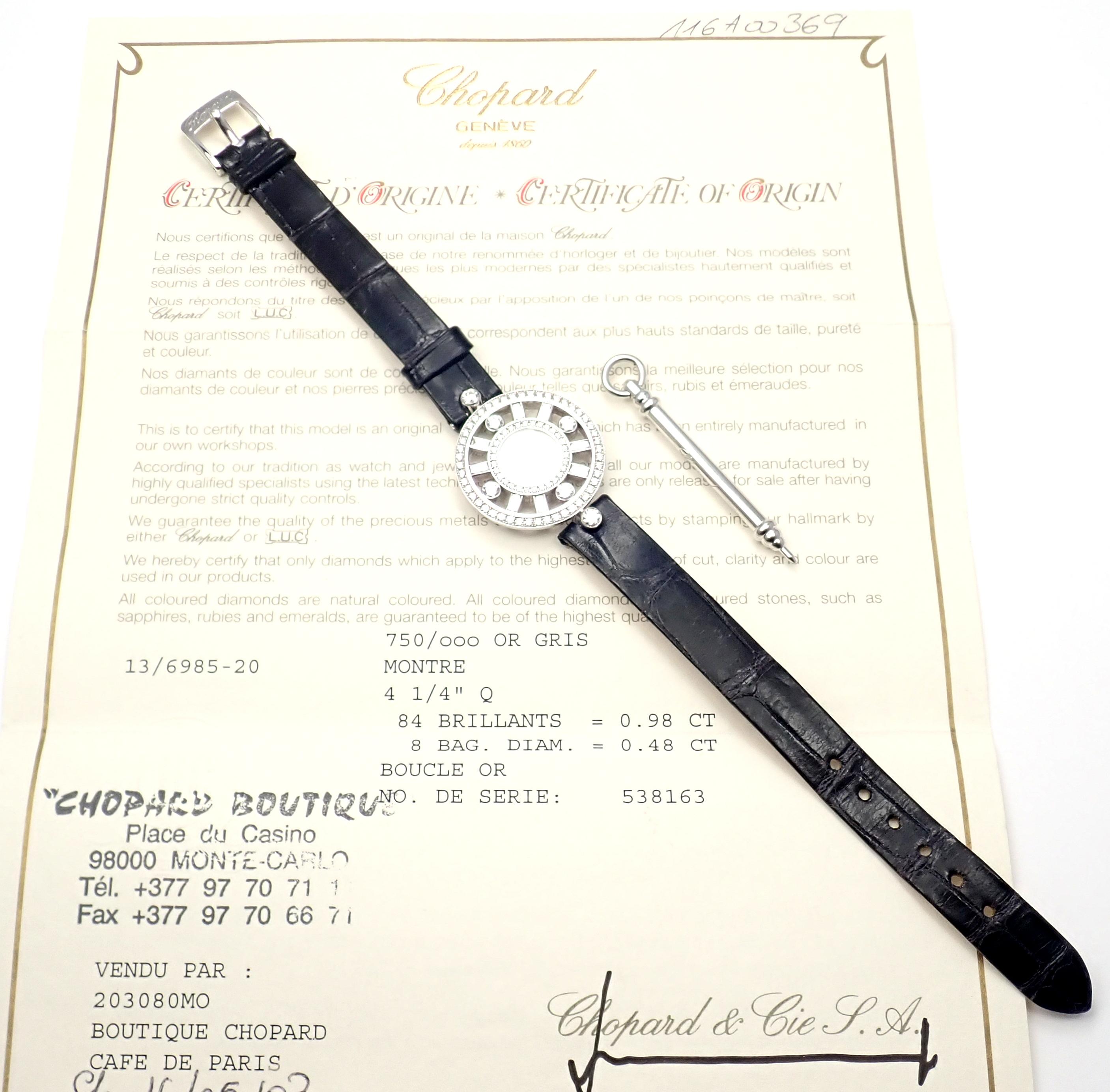 Chopard Diamond White Gold Watch In Excellent Condition In Holland, PA