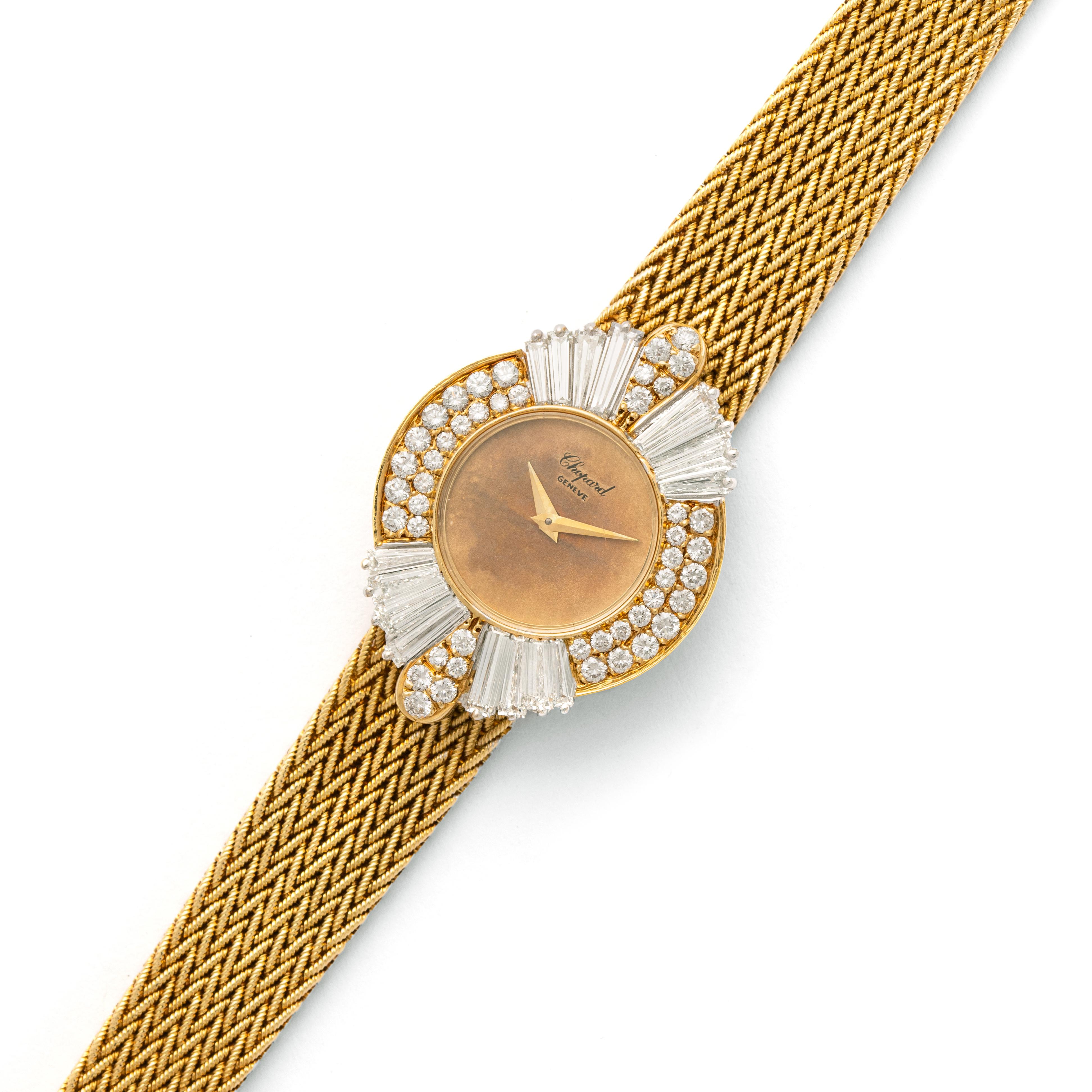 Chopard Montre-bracelet en or jaune 18 carats avec diamants en vente 4